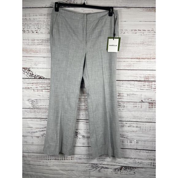 Marella Pants Women's 14 Gray Straight Leg Stretch Career Office Trousers NWT - Picture 1 of 9